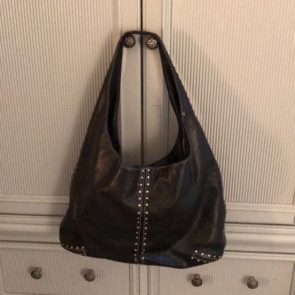 Michael Kors black leather hobo bag